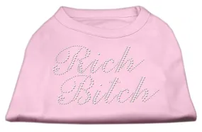 Rich Bitch Rhinestone Shirts Light Pink XXXL(20)