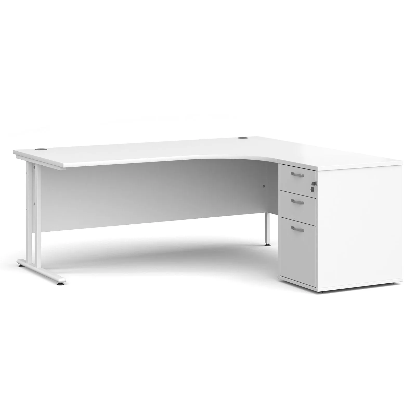 Right or left hand corner desk with storage - Grey Oak, White, Oak, Walnut