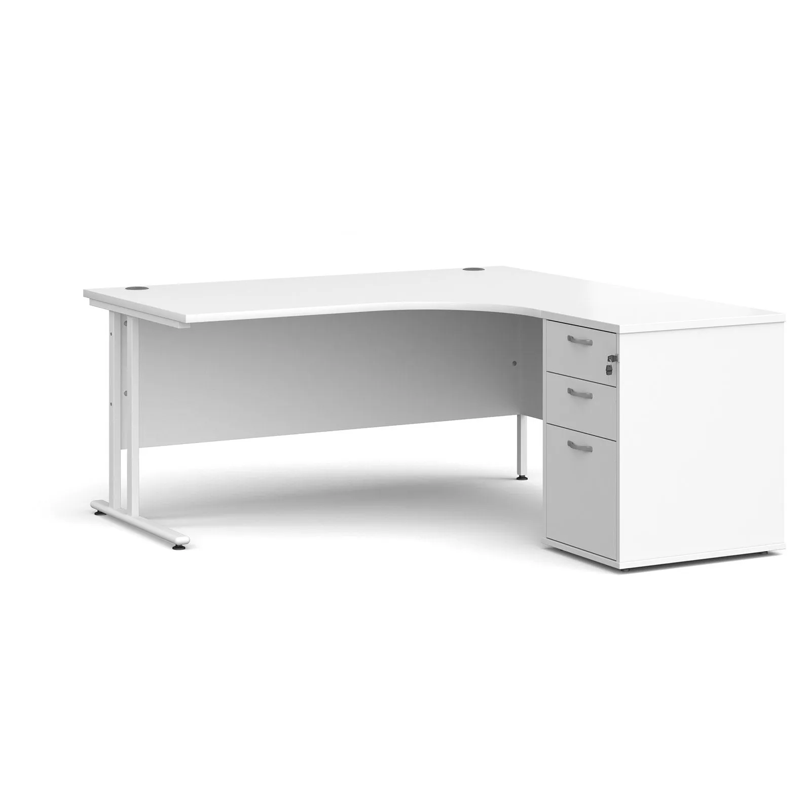 Right or left hand corner desk with storage - Grey Oak, White, Oak, Walnut