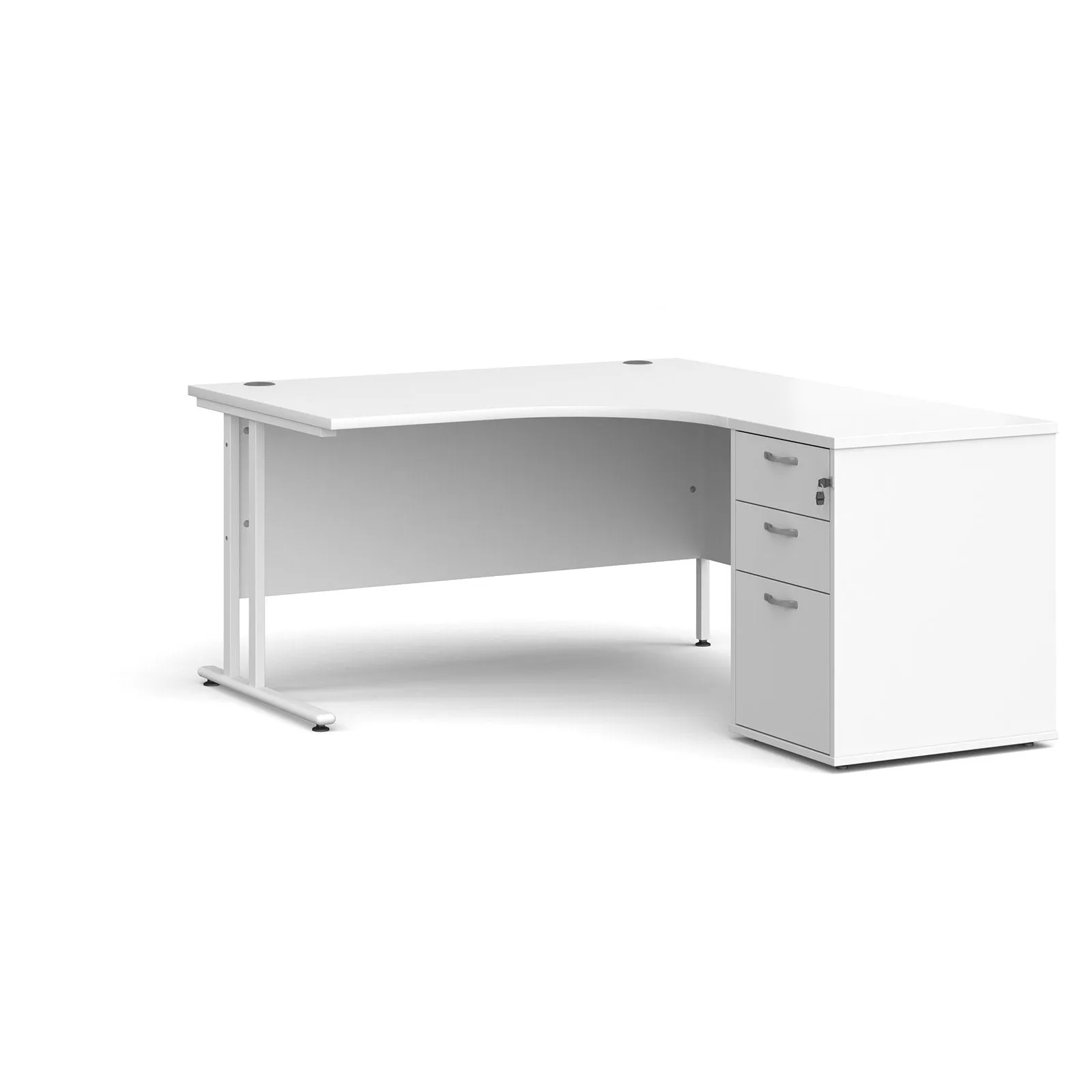 Right or left hand corner desk with storage - Grey Oak, White, Oak, Walnut