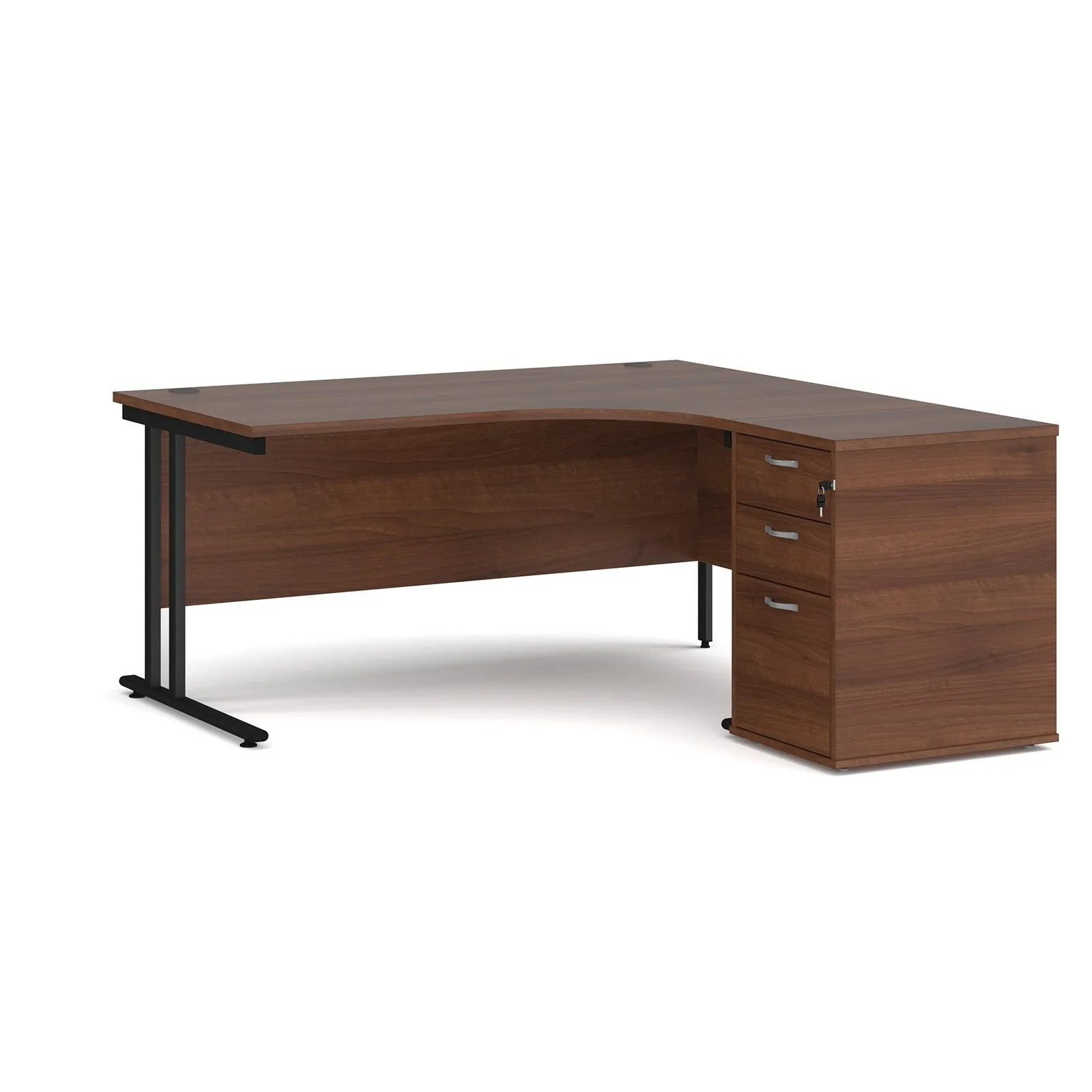 Right or left hand corner desk with storage - Grey Oak, White, Oak, Walnut