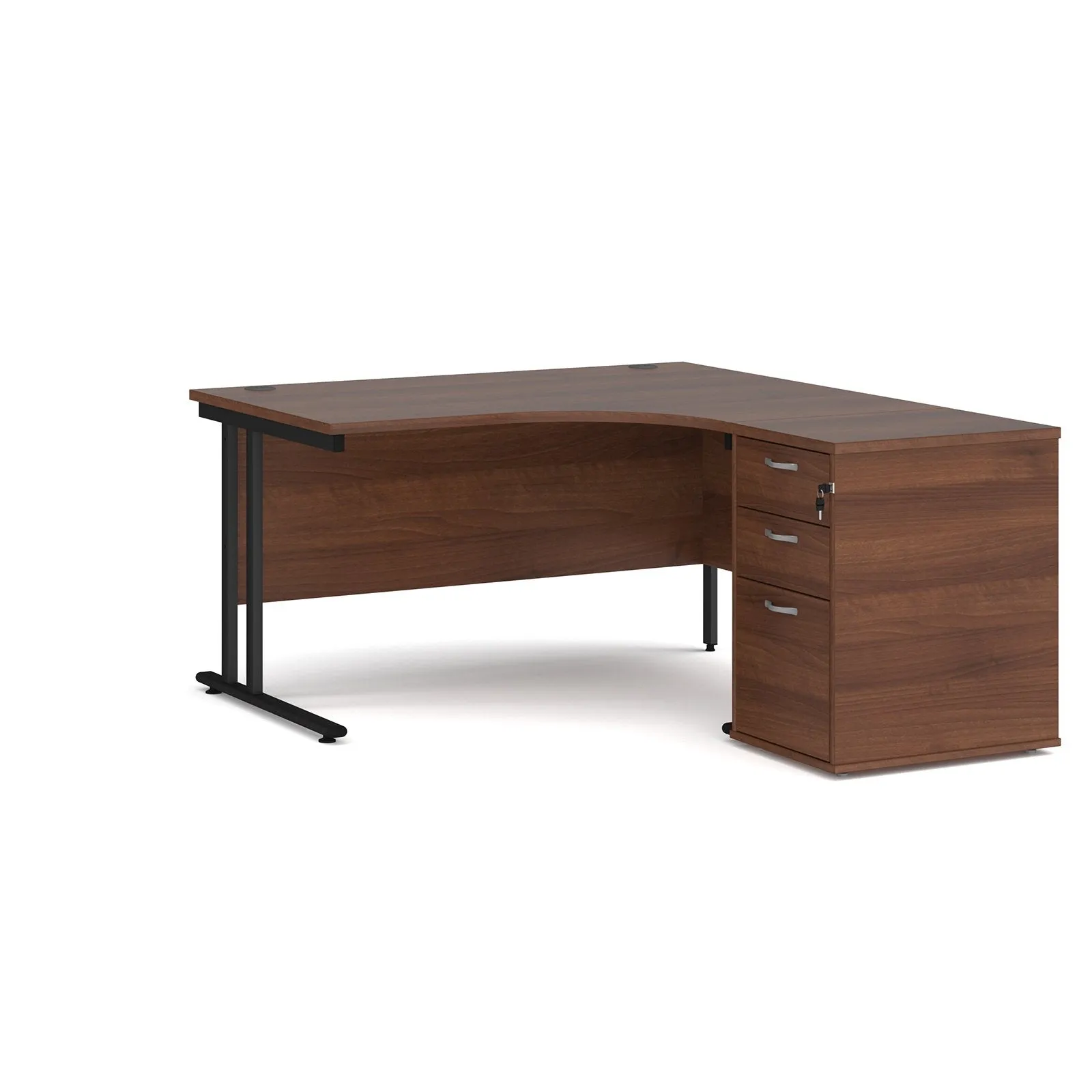 Right or left hand corner desk with storage - Grey Oak, White, Oak, Walnut