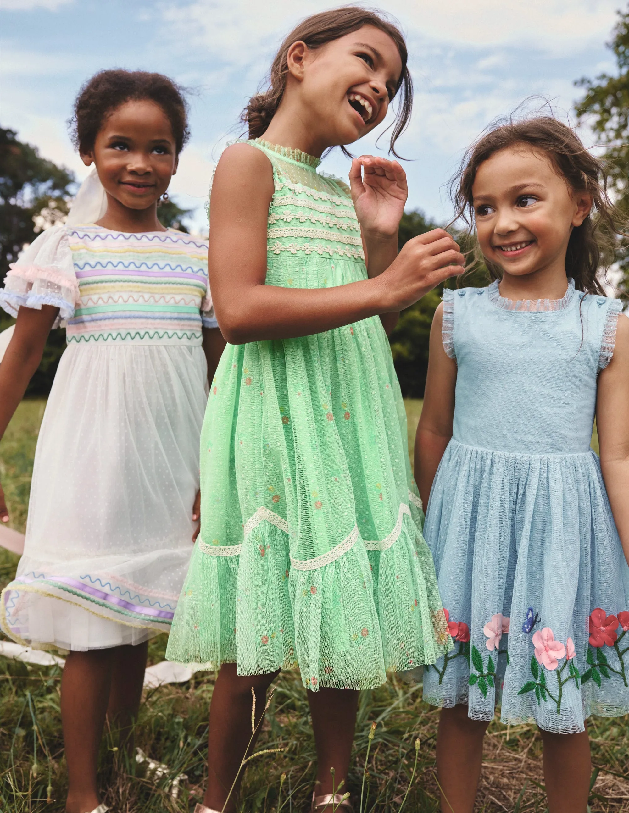 Scallop Hem Tulle Dress-Pistachio Green