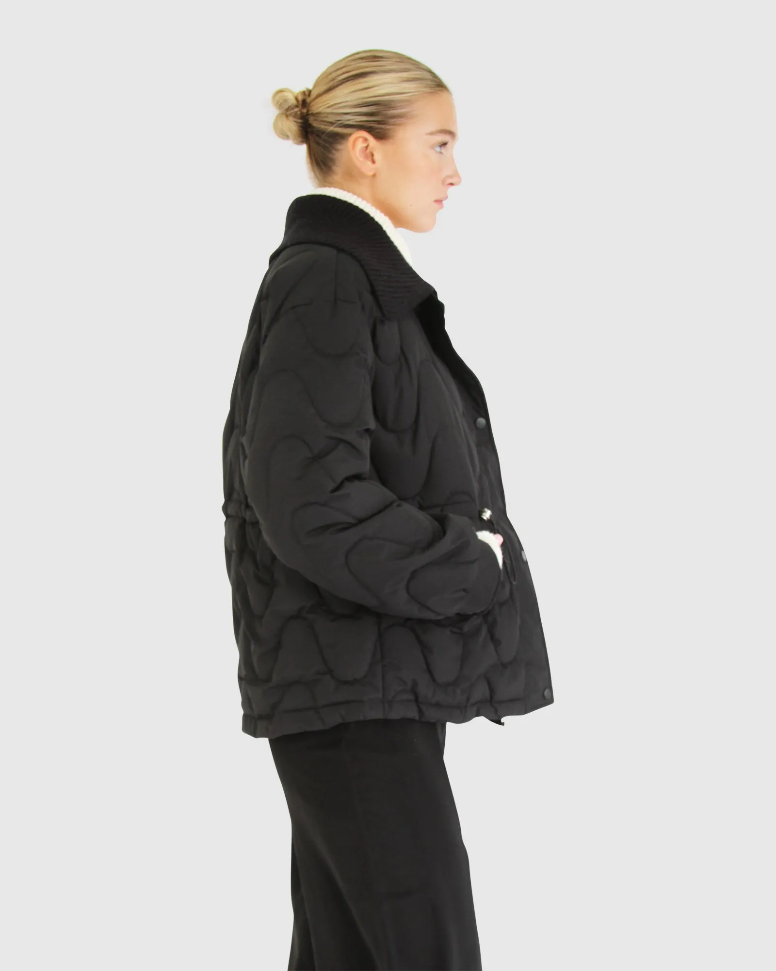 See You Again Quilted Jacket - Black