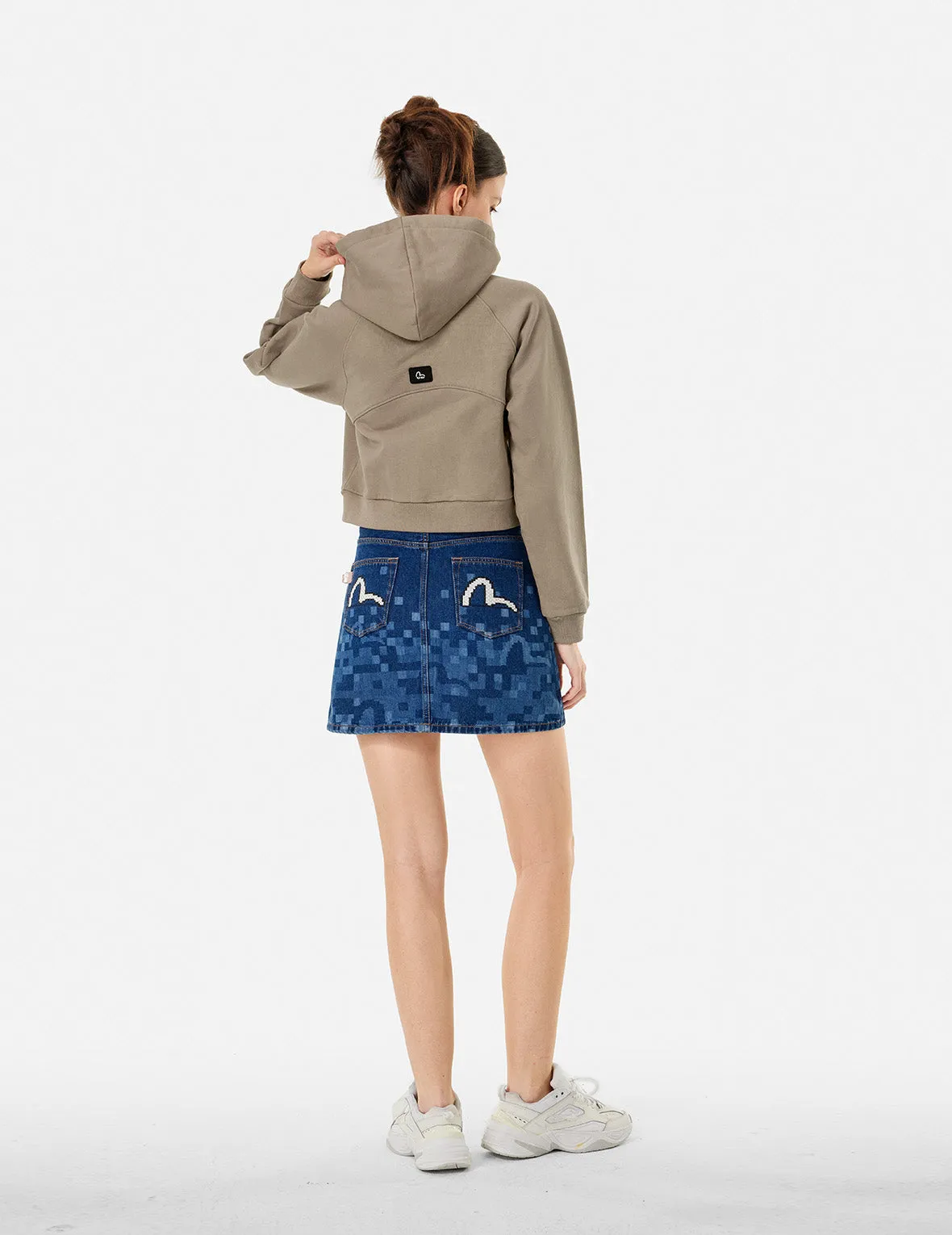 Segull Print Cropped Zip-Up Sweatshirt