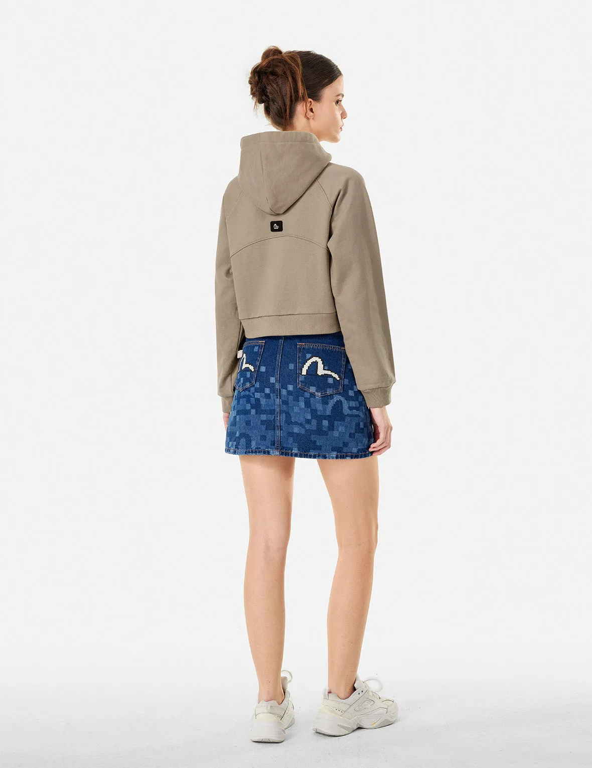 Segull Print Cropped Zip-Up Sweatshirt