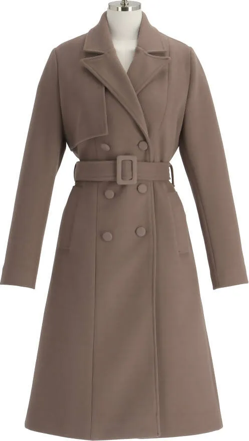 Semi A-line double long coat