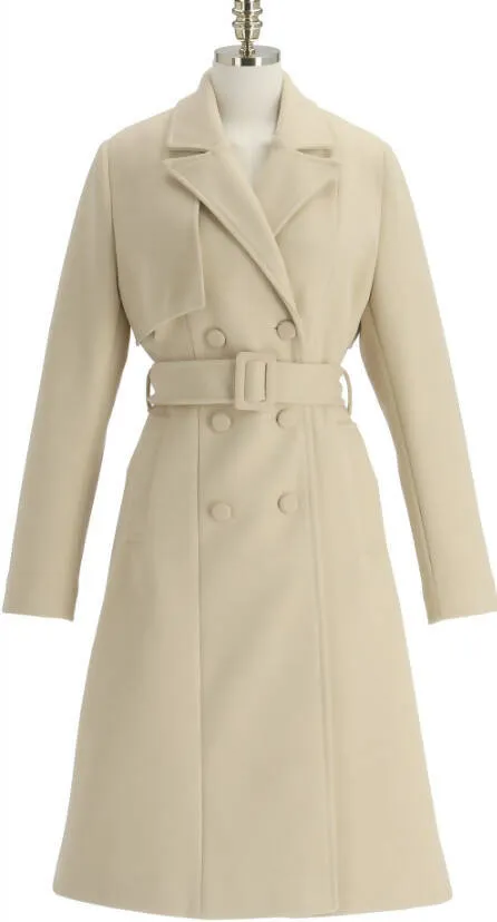 Semi A-line double long coat