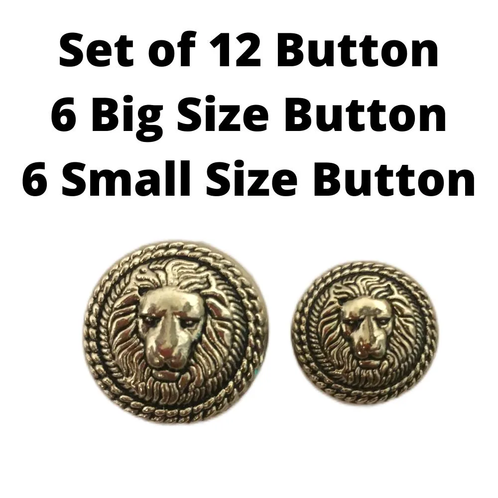 Silver Lion Metal Suit Buttons