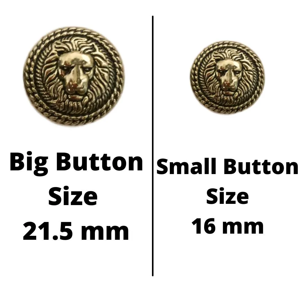 Silver Lion Metal Suit Buttons