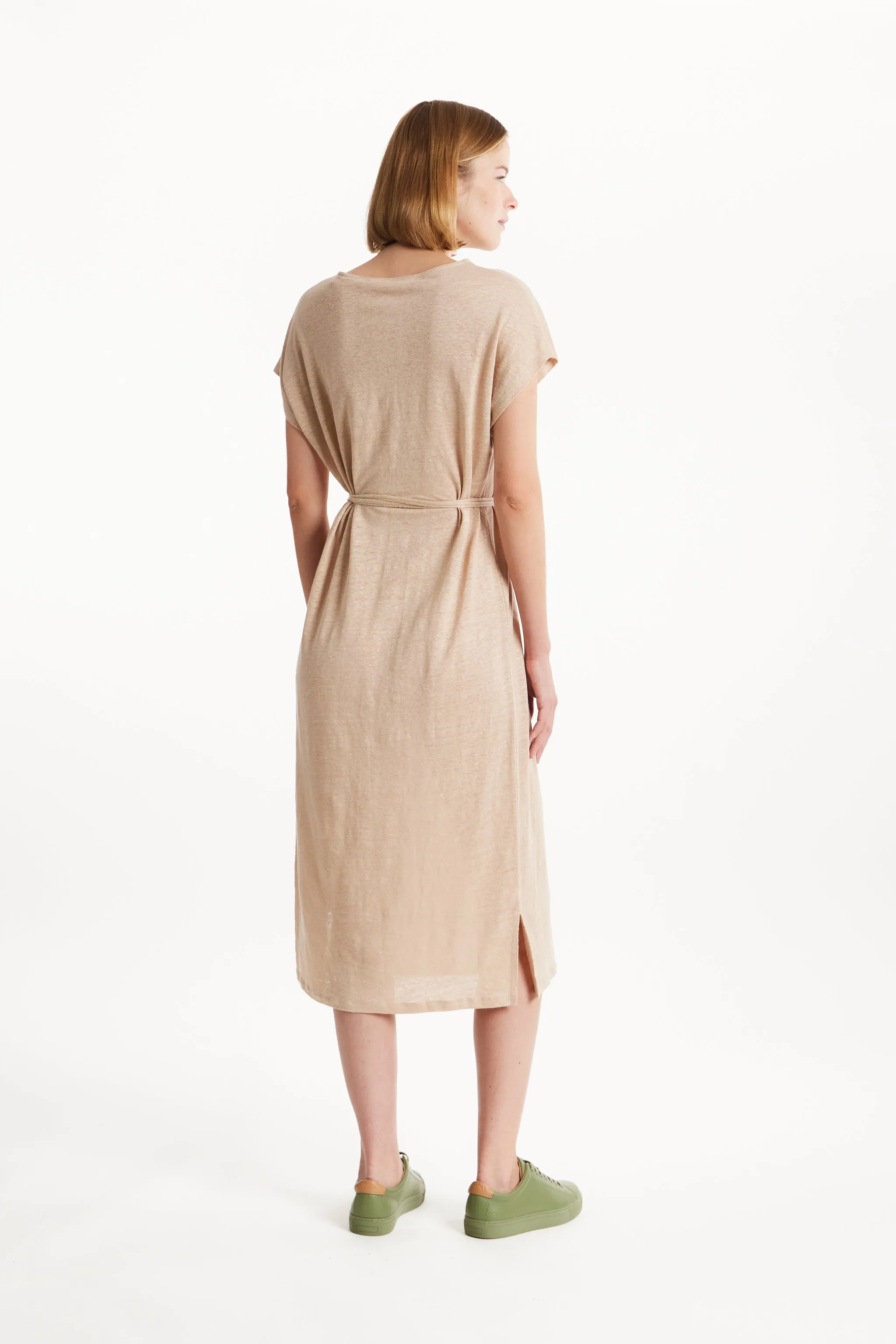 Silvia Linen Dress in Sand