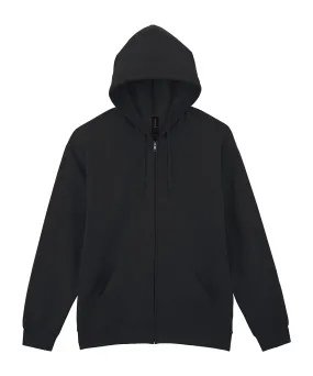 Softstyle midweight fleece adult full-zip hooded sweatshirt | Black