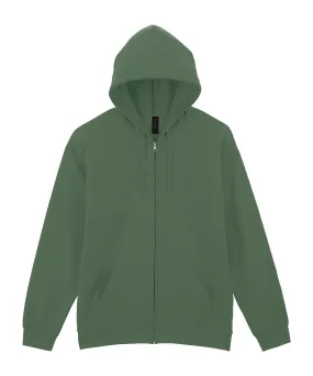 Softstyle midweight fleece adult full-zip hooded sweatshirt | Military Green