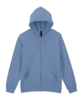 Softstyle midweight fleece adult full-zip hooded sweatshirt | Stone Blue