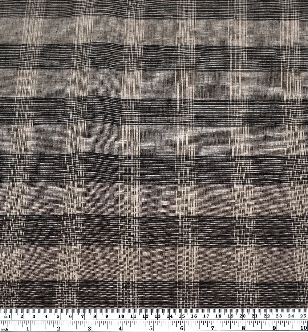 Static Check Yarn Dyed Linen Cotton - Pepper