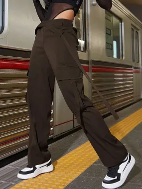 Street Style Cargo Pants With Flap Pockets