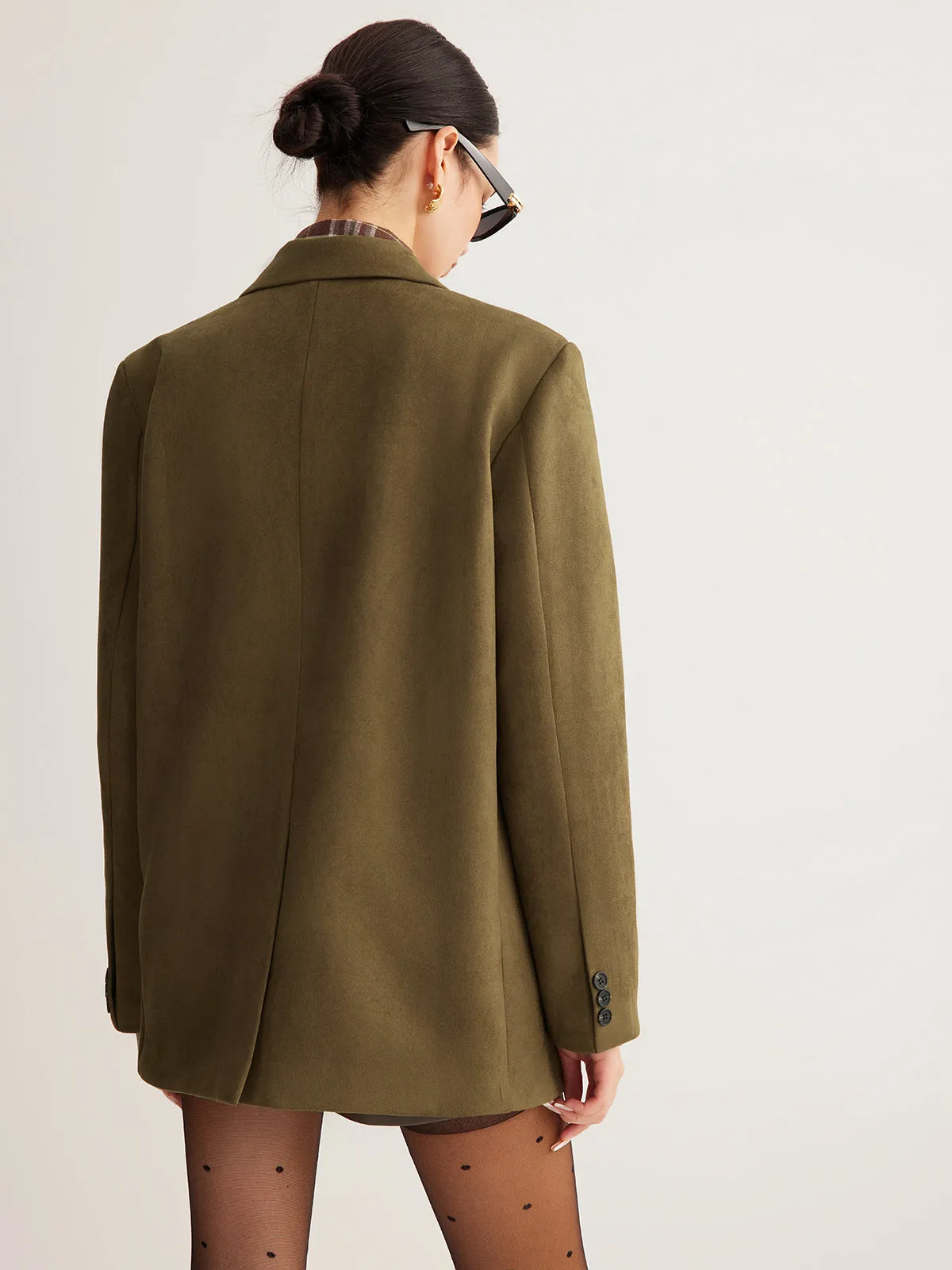 Suede Back-Slit Blazer