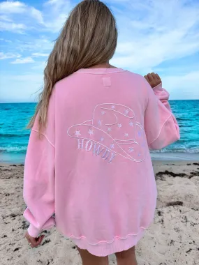 Sunkissed Coconut Howdy Cowgirl Embroider Sweatshirt