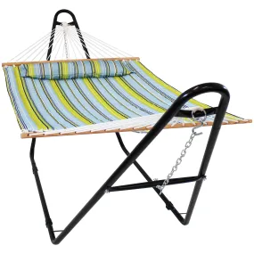 Sunnydaze Quilted 2-Person Hammock with Multi-Use Universal Stand