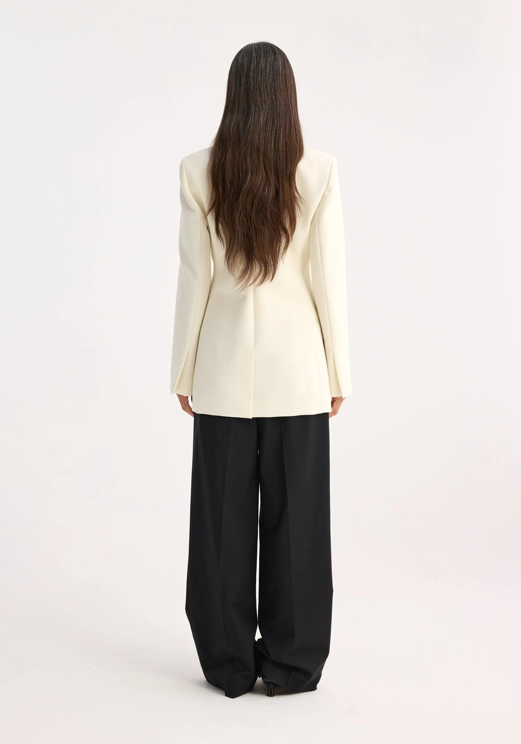 Tailored wool blazer | ivory