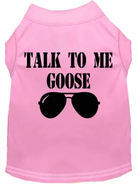 Talk To Me Goose Screen Print Dog Shirt Light Pink Lg