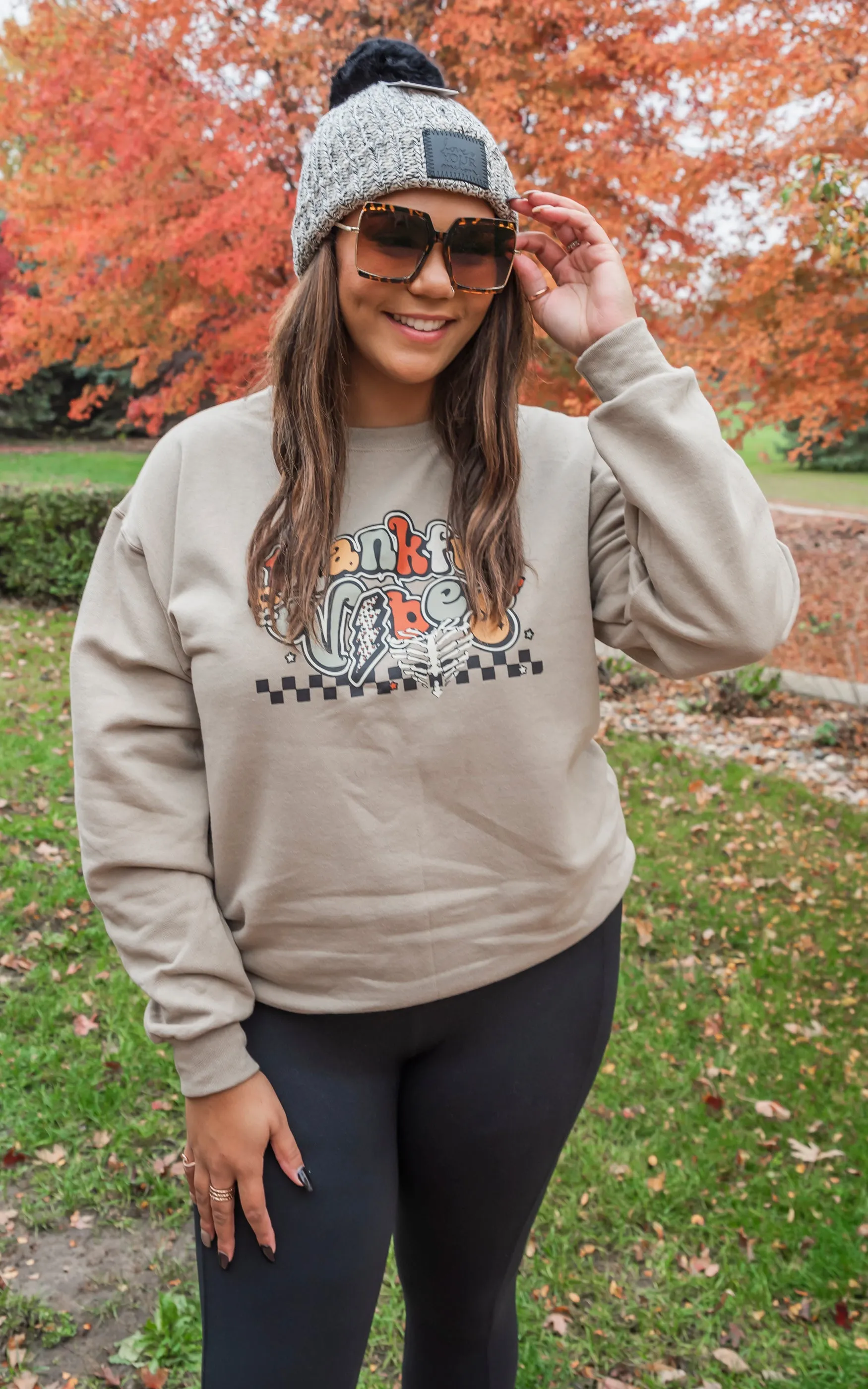 Thankful Vibes Crewneck Sweatshirt** - Final Sale