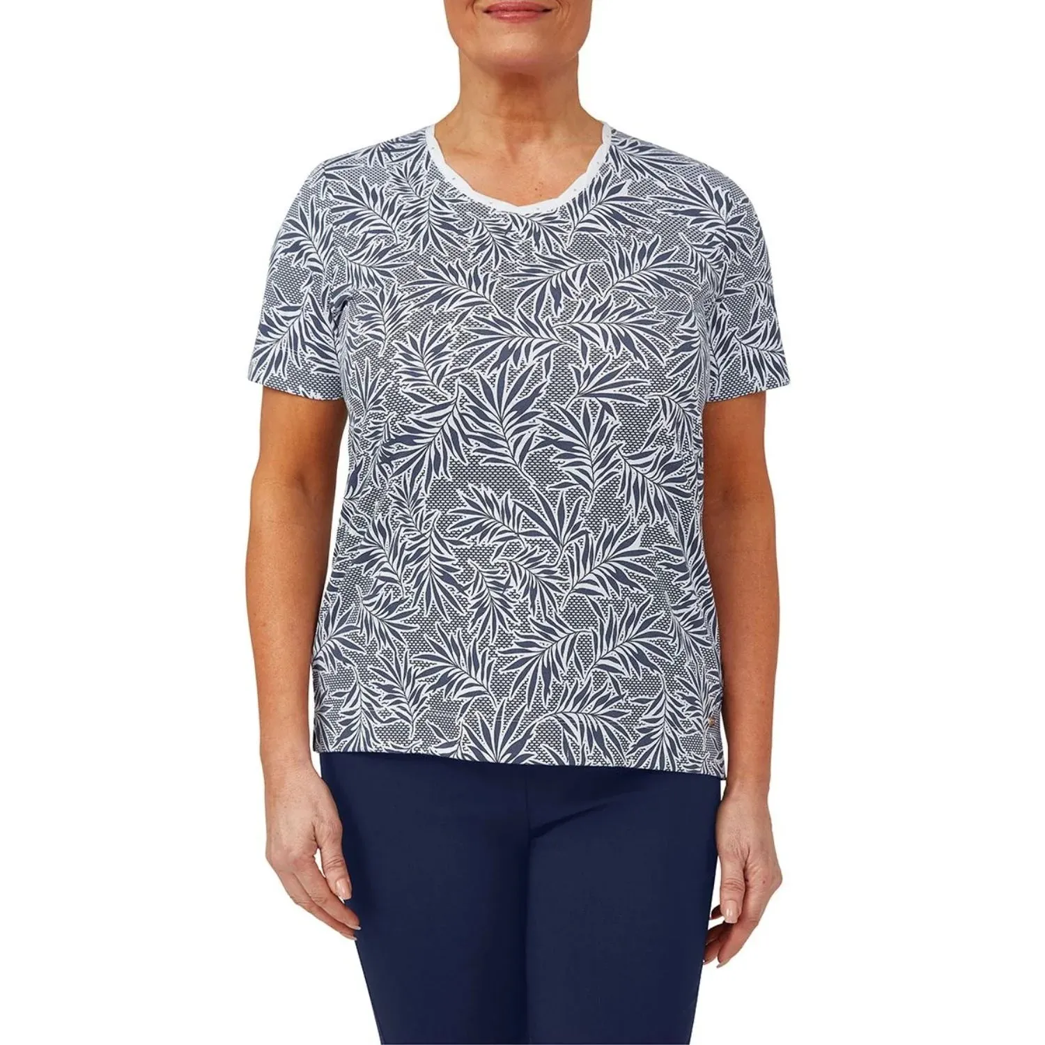 TIGI 14/16 Leaf Cross Stitch Print Top