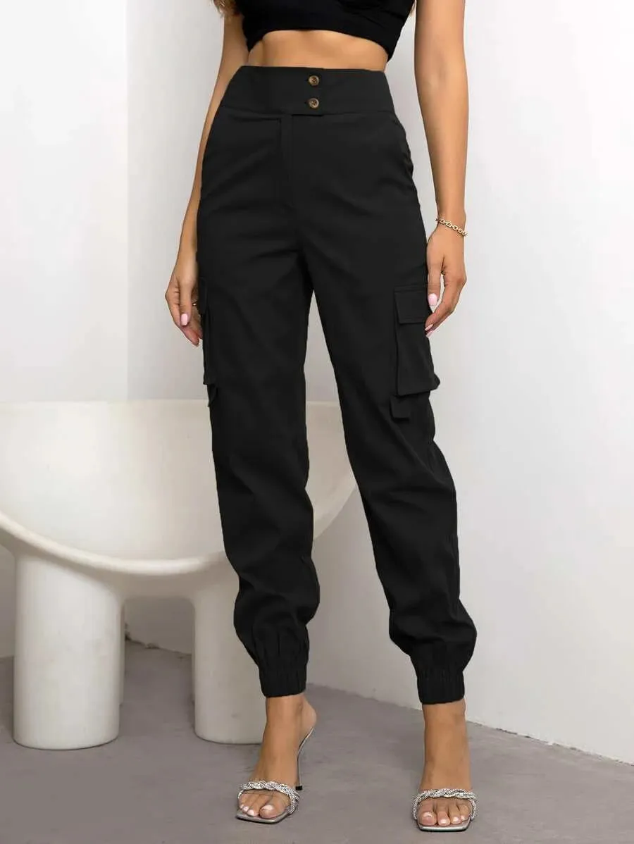 Trendy Cargo Side Pocket Flap Pants