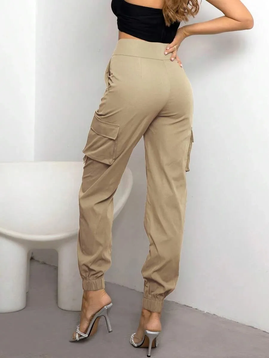 Trendy Cargo Side Pocket Flap Pants