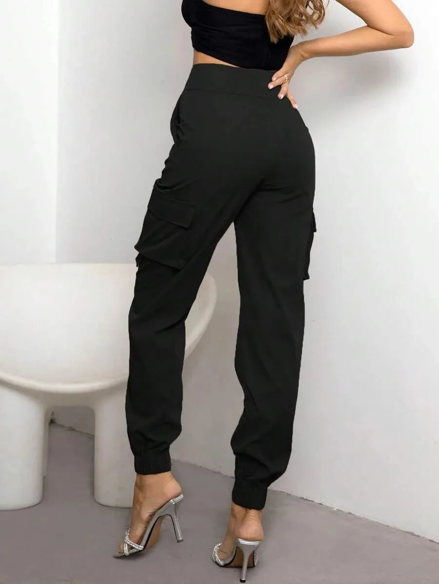 Trendy Cargo Side Pocket Flap Pants