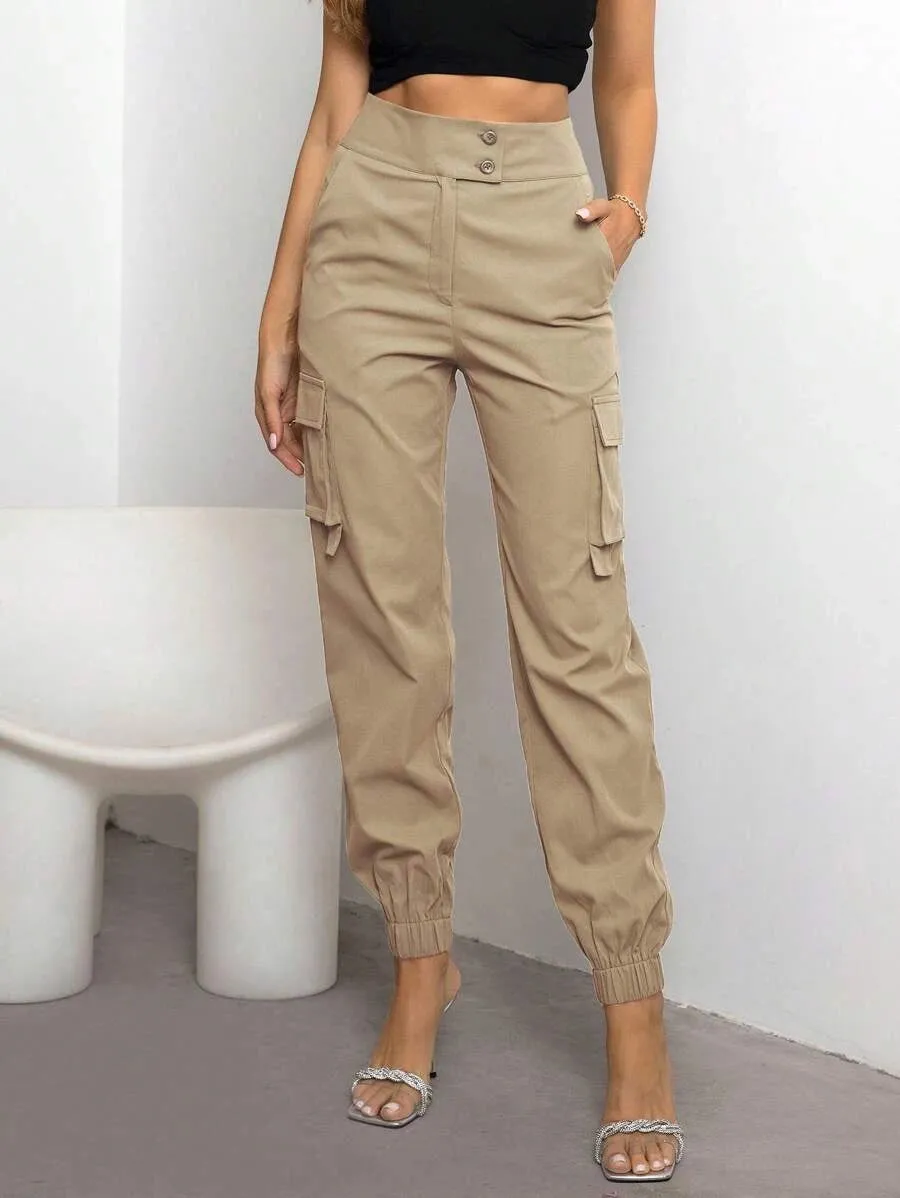 Trendy Cargo Side Pocket Flap Pants