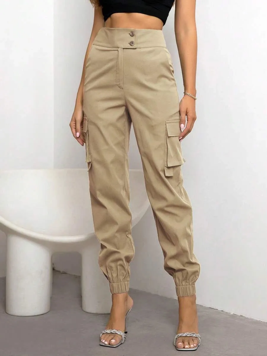 Trendy Cargo Side Pocket Flap Pants