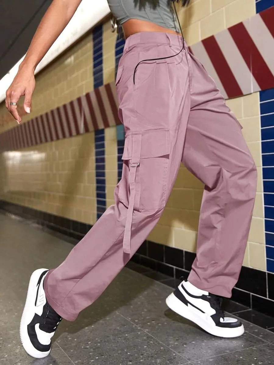 Trendy Flap Pocket Side Cargo Pants