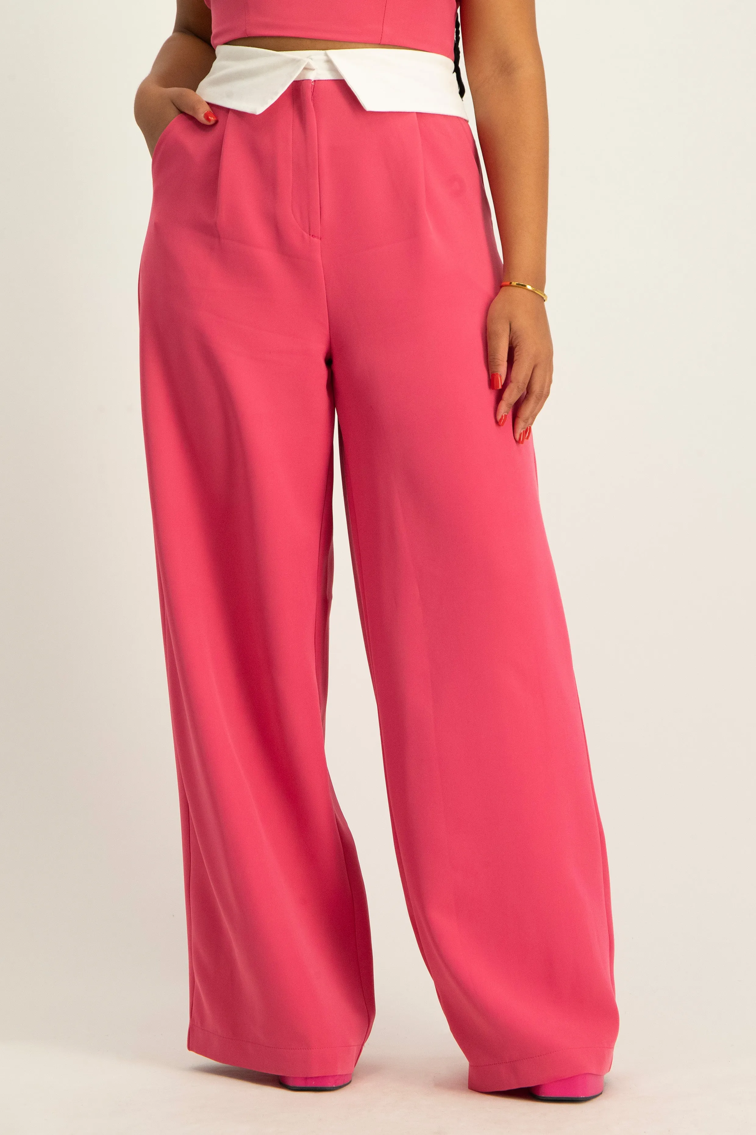 Trouser Pant w/ Fold Over Detail