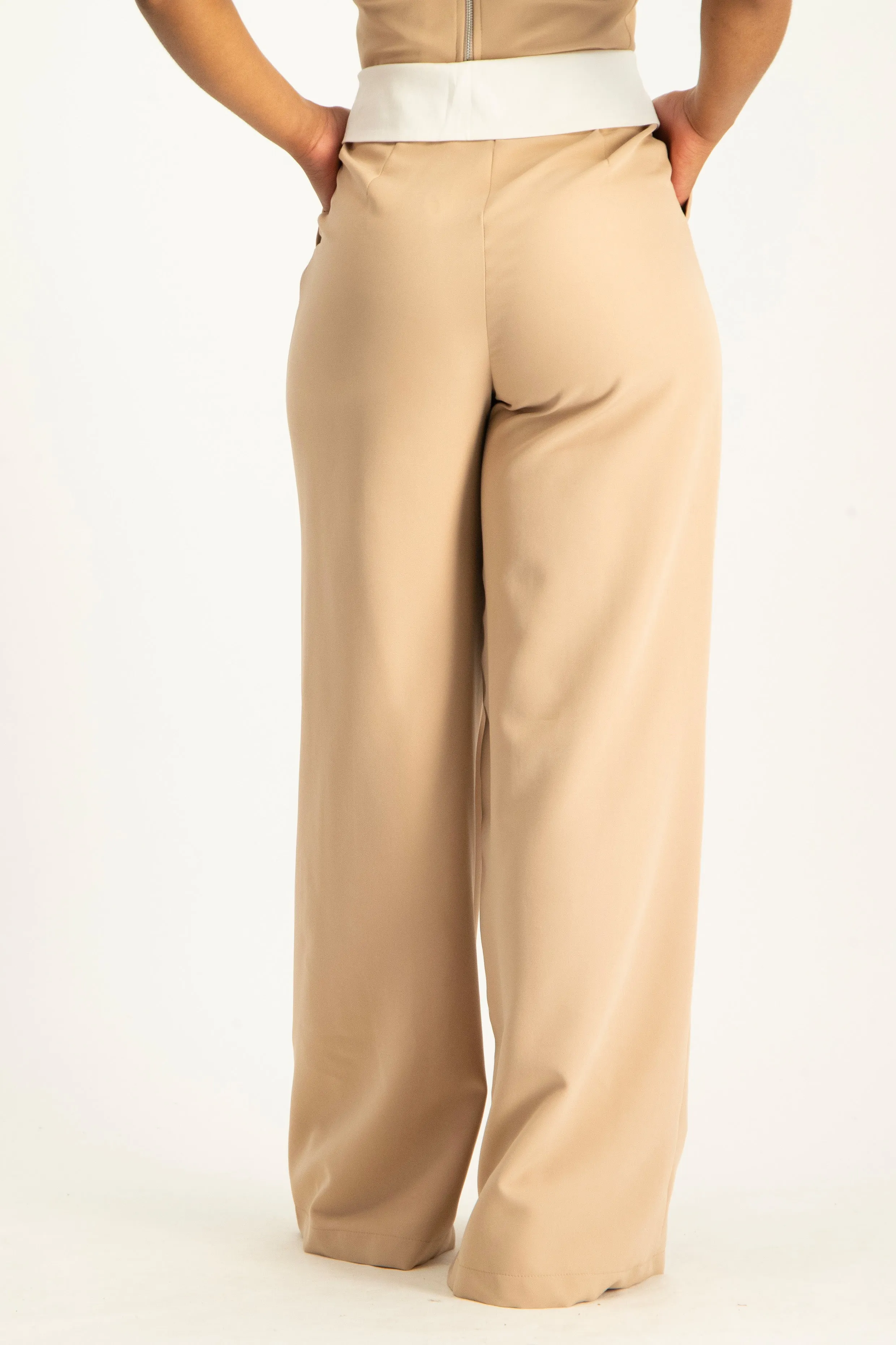 Trouser Pant w/ Fold Over Detail