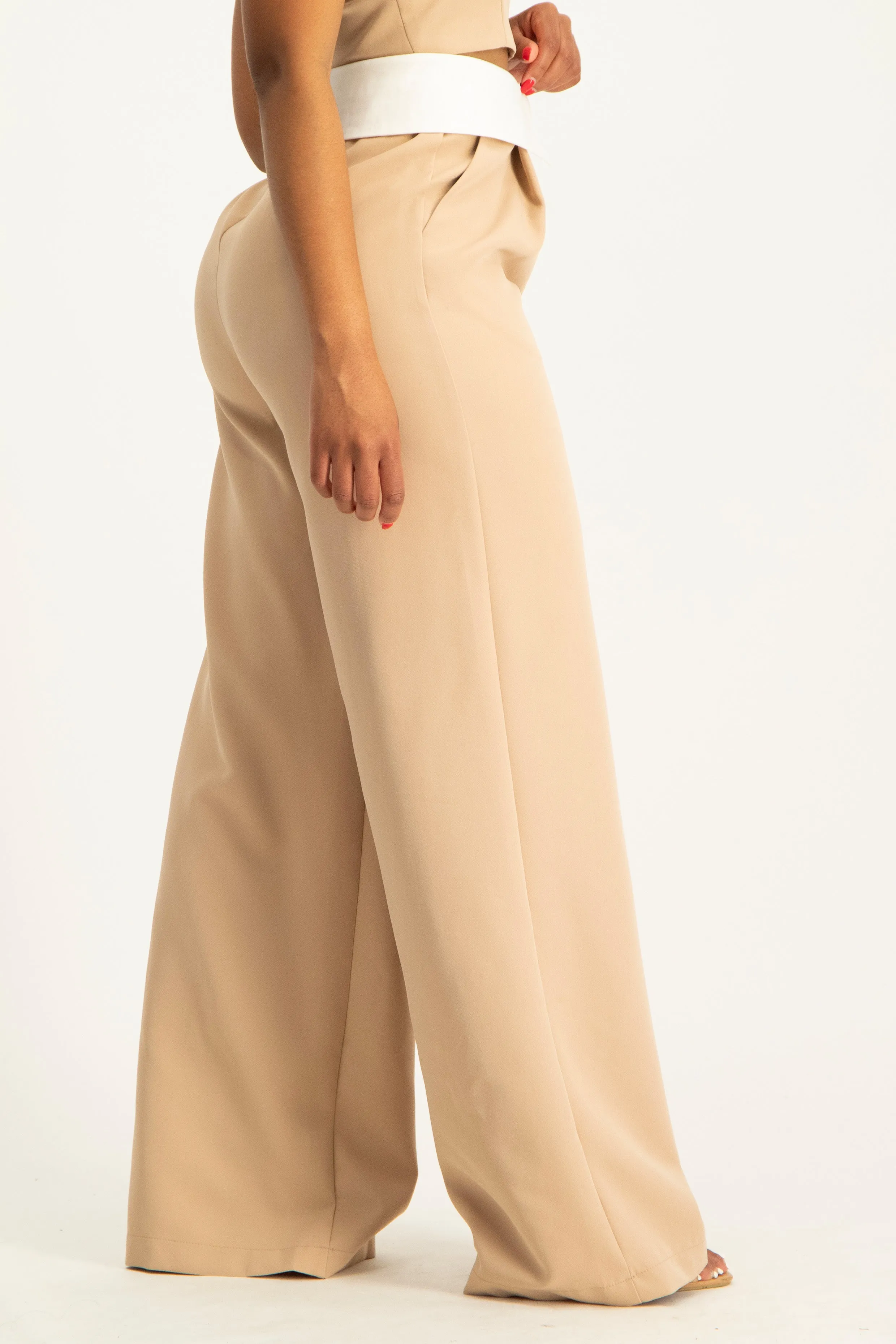 Trouser Pant w/ Fold Over Detail