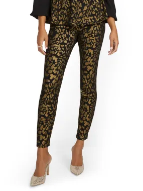 Whitney High-Waisted Pull-On Slim-Leg Pant - Leopard-Print