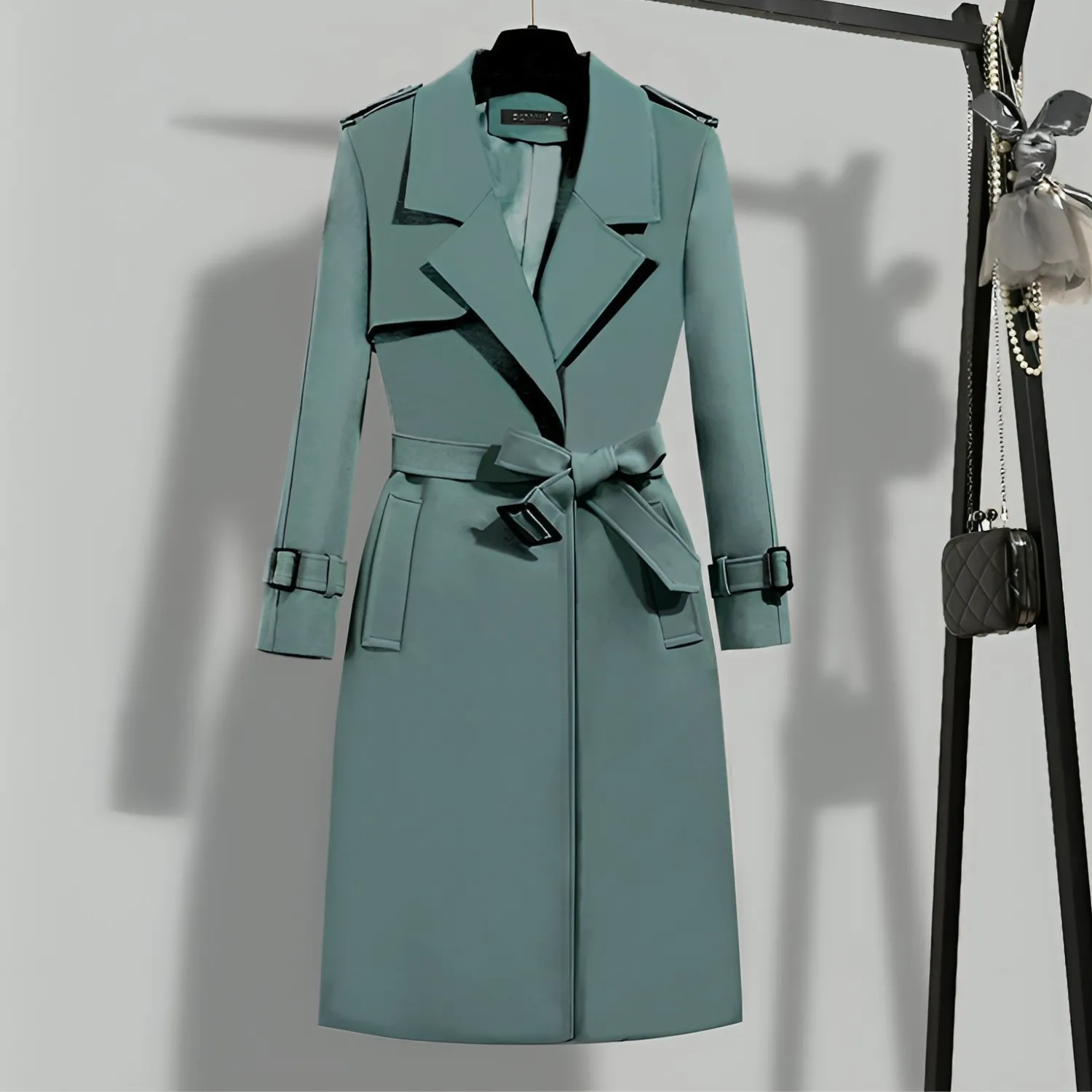 Women’s Elegant Petite Trench Coat with Belt | Ideal for Autumn/Winter