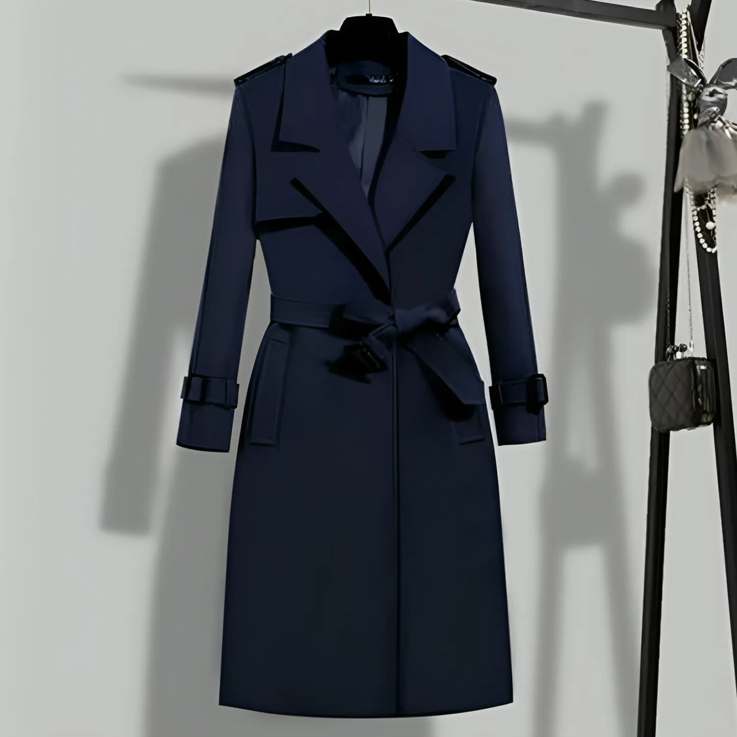 Women’s Elegant Petite Trench Coat with Belt | Ideal for Autumn/Winter