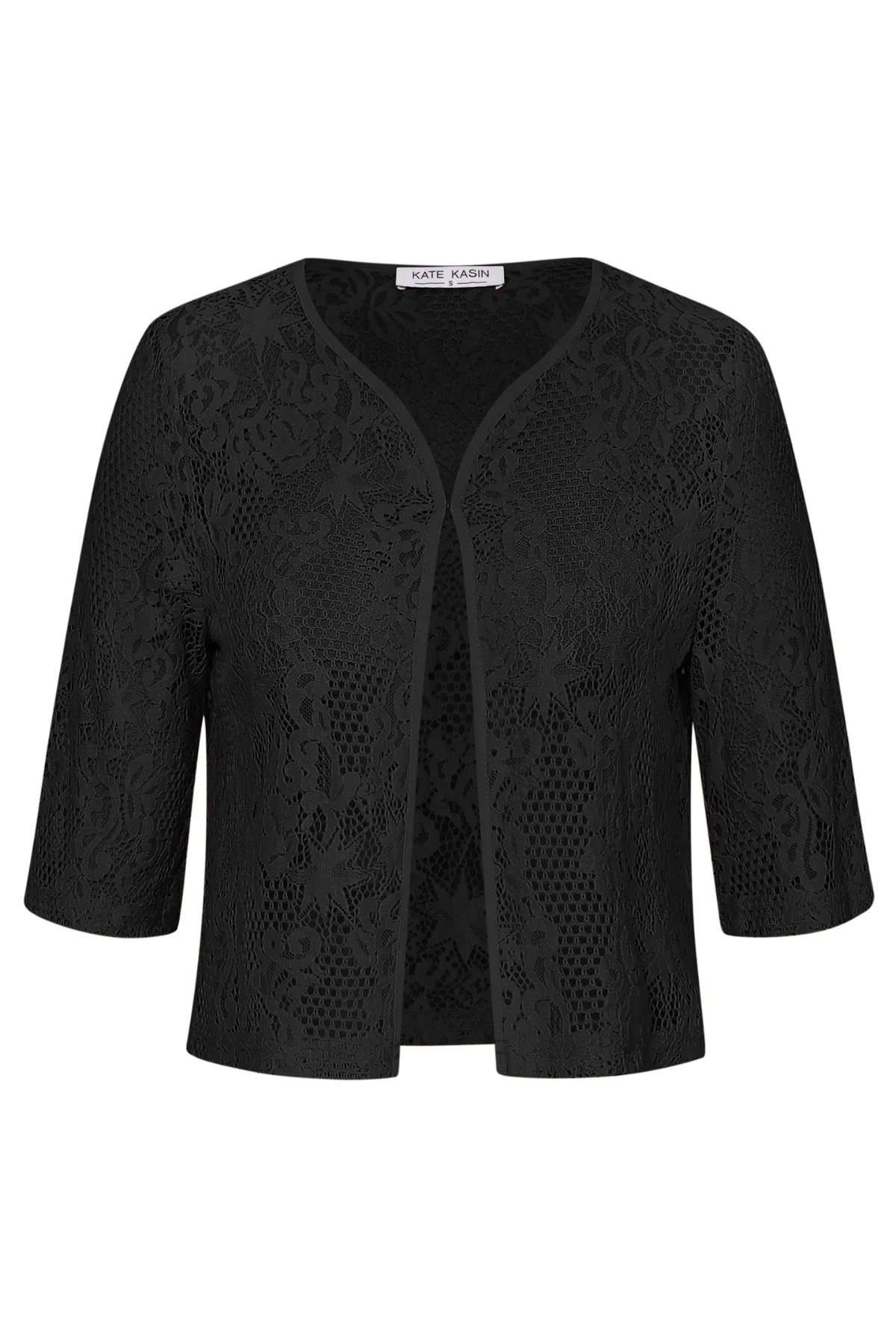 Women's Elegant Sheer Floral Lace Shrug Summer Short Sleeve Top Cropped Open Front Bolero Cardigan