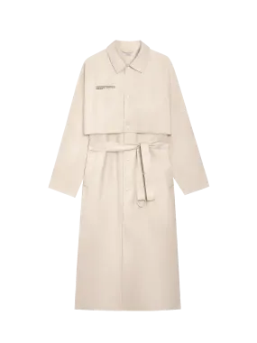 Womens Organic Cotton Trench Coat—sand